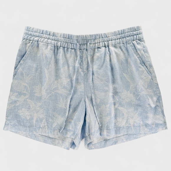 Tommy Bahama Pants - Tommy Bahama Womens Large Hawaiian Leaves Tropical 100% Linen 5” Inseam Shorts